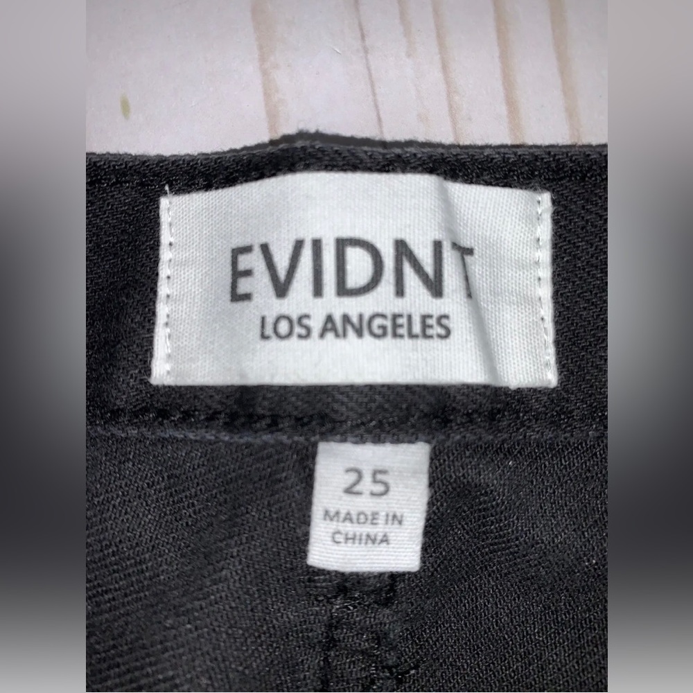 EVIDNT | Black Denim Asymmetrical Skirt 25 Distressed Raw Hem - Picture 5 of 9